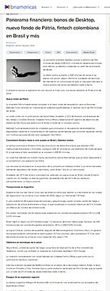 Panorama financiero: bonos de Desktop, nuevo fondo de Ptria, fintech colombiana en Brasil y ms